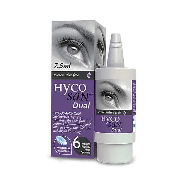 Hycosan Dual Preservative-Free Eye Drops 7.5ml | Hyaluronic Acid & Ectoin